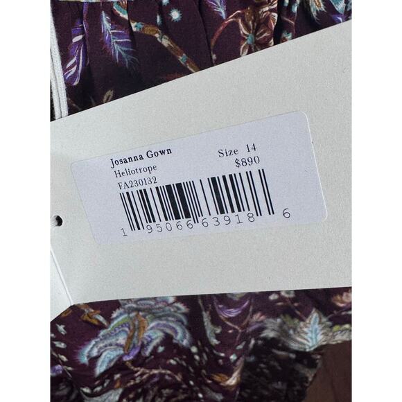 NEW Ulla Johnson Josanna 100% Silk Gown Floral Ruffle Tiered Maxi Dress Sz 14 - Picture 10 of 16